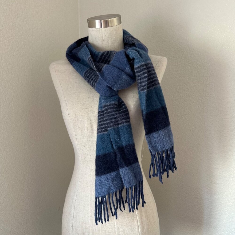 Kiltane Of Scotland Heritage Tartan Lambswool Scarf Fringe Blue O/S